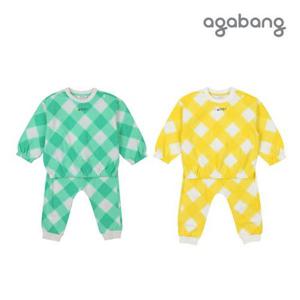 [아가방]주니메종체크상하(YELLOW GREEN)_01P153002