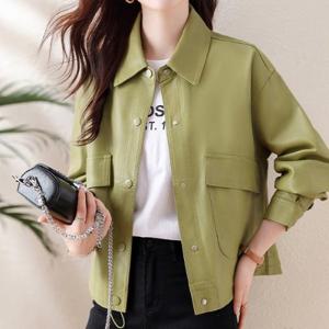 [패션시그널] 스냅버튼 빅포켓 레더자켓 22FFA8