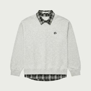 [행텐][행텐]남성 자수 체크 셔츠 레이어드 맨투맨_101(10530-031-662-07)