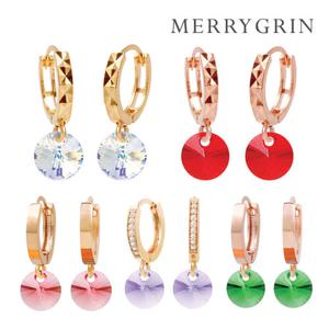 [메리그린] 14K골드핀 스와로브스키 크리스탈 원터치 링 귀걸이 균일가