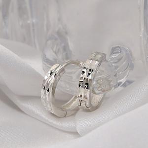 [메리그린] 925 SILVER 실버 더블 컷팅 링 귀걸이