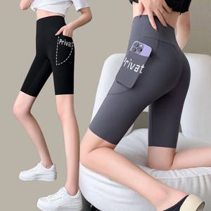 [루즈루나] 벨리 하이웨스트 포켓 쿨 5부 여자 냉감 여름 레깅스