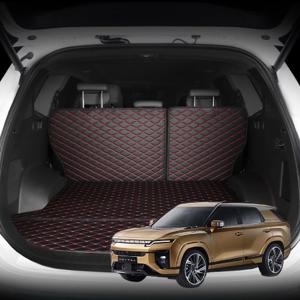Brov 쌍용/KGM 액티언 퀼팅패턴 트렁크매트 자동차 차박 바닥+등받이 suv 세트