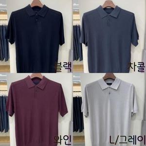 [트루젠]남성 여름 반팔 카라 니트 티셔츠 4컬러_JK