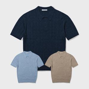 [화이트빌딩]남자반팔니트 남성 여름니트 머슬핏 반팔 카라티 빅사