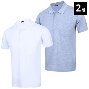 [노블진]Q 30수PKG카라반팔 1+1 2장세트 남성카라티셔츠 피케셔츠 30수 반팔카라티 무지 단체티