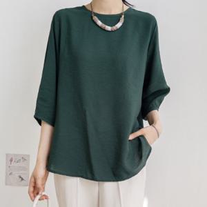 여성 인견 7부 블라우스 빅사이즈 엄마옷 중년 티셔츠