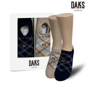 [닥스ACC]닥스양말 숙녀2족 선물세트 밴드파일인비져블 사선체크 25420