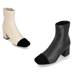 [정상가 179,000원] 엘칸토 여성 토캡 콤비 스판 앵클 부츠 6cm LCWA90I54V