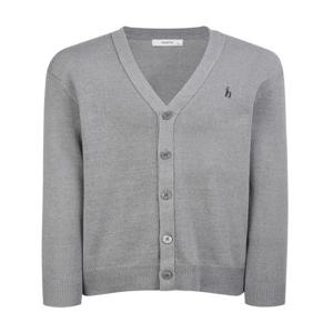 헤지스 남성 [스테디셀러] 차콜그레이 짜임 면혼방 가디건  (WHSW5B202CG)