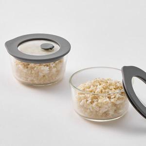 한샘 클리어 원형 유리 밥 보관용기 6P 세트 236ml 전자레인지 냉동