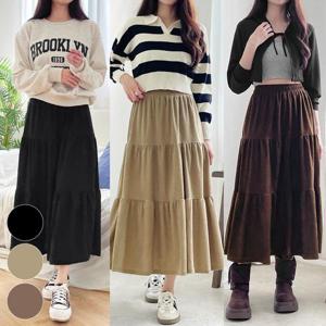 [당일출고/겨울템!]쏘옷 겉기모 벨벳 코듀로이 골덴 A라인 캉캉 롱 스커트_S K401(가인)