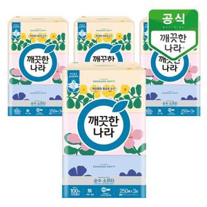 깨끗한나라 순수소프티 미용티슈 250매 3입x4팩_