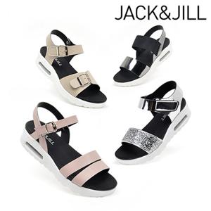 잭앤질 국내산 버클장식 밴딩 펄 반짝이 에어쿠션 스트랩 샌들 6종 택일