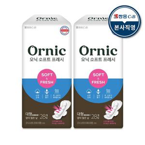 오닉 소프트 프레시 생리대 대형 28p 2팩