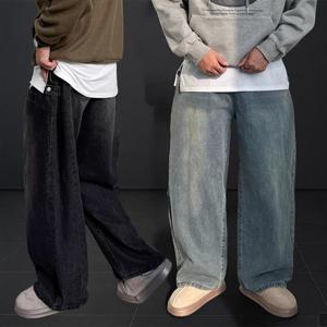 [노멀쉐이크][1+1] 히터스 사이드스냅 벌룬핏 밴딩 체형커버 청바지 (2color)