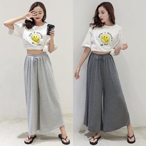 ★무료배송★ 균일가 밴딩 루즈핏 베이직 와일드 팬츠 통바지 홈웨어 치마바지
