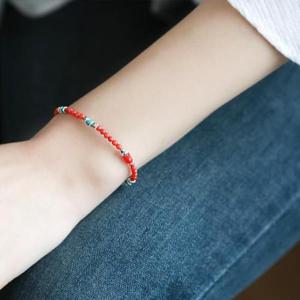 [제이로렌]제이로렌 0B0692 3월탄생석 산호 터키석 실버팔찌