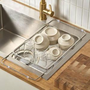 바겐슈타이거 길이조절 메쉬 바스켓 특대형 싱크대 채반 채망 건조대