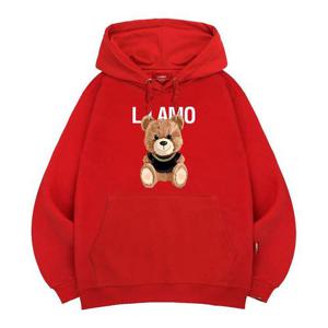 엘라모 3H 스마일곰돌 후드티 남녀공용 빅사이즈 M~4XL