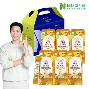 네이처드림 리얼 유기농 레몬생강즙 100 15g 14포 6박스 선물세트/진저샷