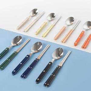 티니블랑 레브 컬러 핸들 커트러리 1인 한식 수저세트 2P 수저 젓가락 (7 color)