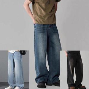 통청바지 빈티지 여름 청바지 와이드 WFMAQOT