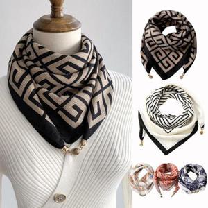 휴이 여성 자석형 코튼 린넨 삼각 넥 스카프