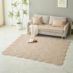 [애끌리아] 목화솜 충전! 워싱 자수 퀼팅 카페트 1장 (대형)