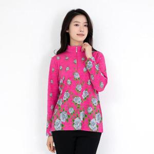 엄마옷 하이넥카라 장미 반오픈 티셔츠 515BMN597 중년여성/50대/60대/마담/빅사이즈/할머니옷