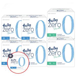 깨끗한나라 순수한면 제로 중형 16개입x4팩+대형14개입x2팩+제로중형4P증정