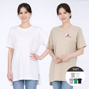 ★5종세트★[엘루아]루즈핏 코튼 롱티셔츠