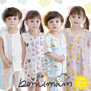 [보누맘]인견 상하세트 민소매 반팔 원피스 아동내의