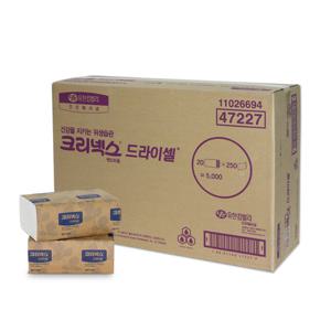 [유한킴벌리] 크리넥스 드라이셀 무형광 천연펄프 핸드타올 5000매 47227