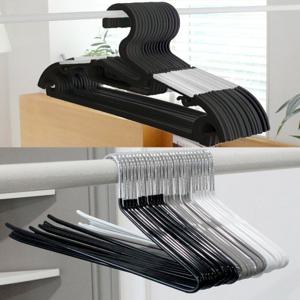 [가쯔] 멀티 논슬립 옷걸이 50개 + PVC 논슬립 철제 바지걸이 20개