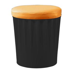 보네드 스툴 블랙 일반형 인테리어 드럼통 깡통 이동 보조 업소 다용도 수납 플라스틱 원형 화장대 의자