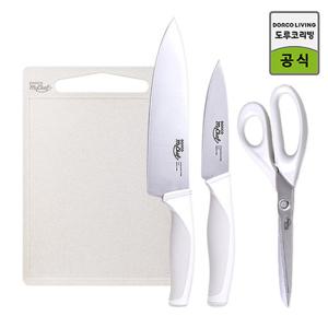 도루코 마이셰프 마린 베이지 칼도마 4종세트 (식도+과도+가위+도마)