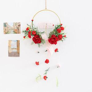 카네이션 조화 리스 모빌링 35cm 꽃 어버이날 스승의날 벽 장식 벽걸이 감사 선물 행사