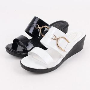 [슈즈원]비즈니 여성 통굽 슬리퍼 키높이 신발 6cm