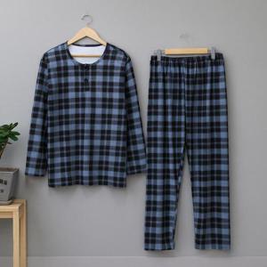 남성 빅사이즈 체크 기모 잠옷세트 따뜻하고 부드러운 고품질 홈웨어