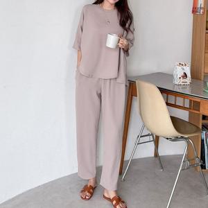 H스타일(SET)23무드세미세트 봄 여성 트레이닝복세트 홈웨어 츄리닝셋트 상하셋업 데일리 운동 미시