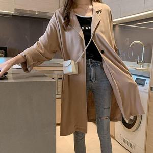 여자봄신상 가을자켓 간절기아우터 여성 롱자켓 얇은 자켓 여자자