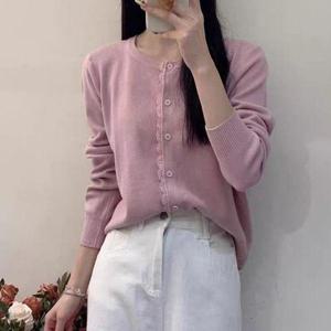 [삐까삐까]여성 기본 봄가디건 레이스 트리밍 라운드 심플 가디건 5컬러