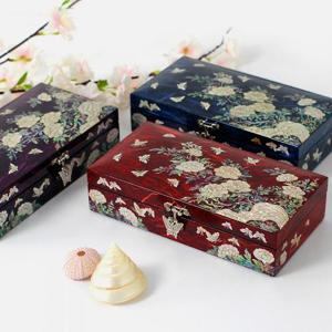 [박씨상방] 나전 한지 부귀목단 1단보석함(23센티)