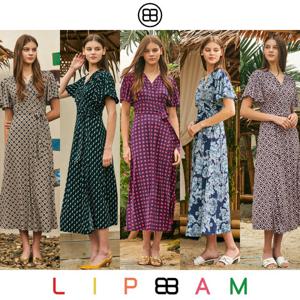 [Lipbbam] 립밤 바하마 프릴 플레어 랩 원피스 1종