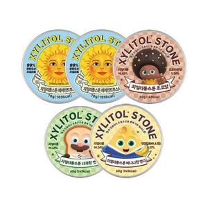 [자일리톨스톤] 자일리톨스톤 페퍼민트 부스터 70gx2개+브레드이발소 초코맛+사과향+바나나향 60g