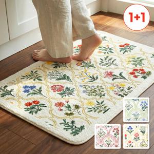 [1+1] 프렌치가든 극세사 발매트 유럽풍 인테리어 논슬립 매트 컬러3종