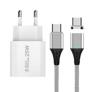 [포트맥] 스파이더잭 고속충전 마그네틱케이블1+인젠더1+25W충전기1