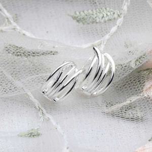 [애슬릿] 전체 925 실버 꼬임 라인 링 원터치 귀걸이