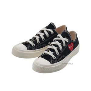 [꼼데가르송] SS25 공용 로고 로우탑 스니커즈 AZ K128 001 BLACK